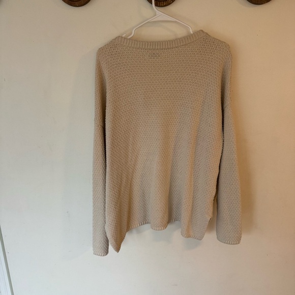 Sonoma ivory knit quarter button pullover oversized sweater size large - Picture 4 of 10